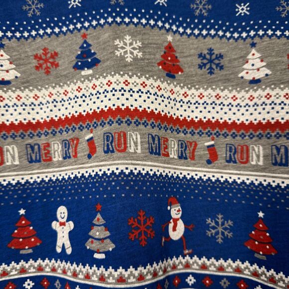 NEW Brooks men's sz large L Distance Graphic Long Sleeve Run Jolly Christmas top - Picture 7 of 9